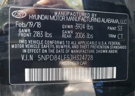 2018 Hyundai Elantra Value Edition from USA, damaged, VIN 5NPD84LF5JH324728